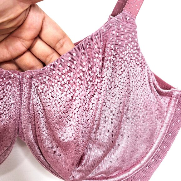 Wacoal Blush Pink Glitter Back Appeal Underwired Bra Back Smoothing - Picture 3 of 9